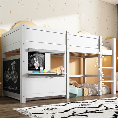 Kids Bunk Bed 3ft Cabin Bed Mid Sleeper Loft Bed Children Pine Wooden Bed Frame