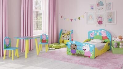 Licensed Peppa Pig Bed Frame , Bookcase or Table & 2 Chairs 70 x 140 FSC