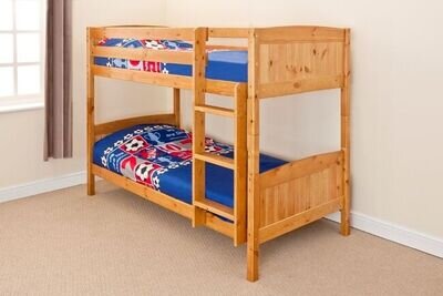 Wooden Bunk Bed Kids Childrens Single PINE,WHITE or GREY 2ft6 Shorty 3ft Single