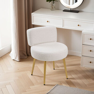 Linen Dressing Table Stool Bedroom Vanity Chair Makeup Stool Bedroom Piano Seat