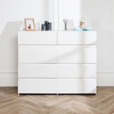 Chest of Drawers Wooden 3 4 5 6 8 Storage Drawer Bedside Table White & Black