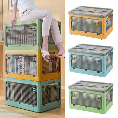 Stackable Storage Box Wheeled Container Blanket Clothes Toy Organizer Folding UK