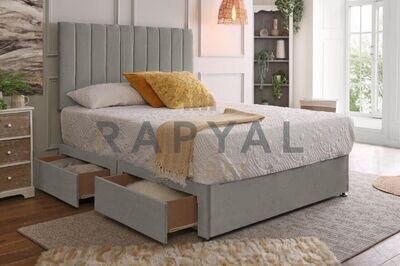 PLUSH DIVAN BED SET WITH ORTHO MATTRESS AND HEADBOARD *DRAWERS 3FT 4FT6 5FT 6FT